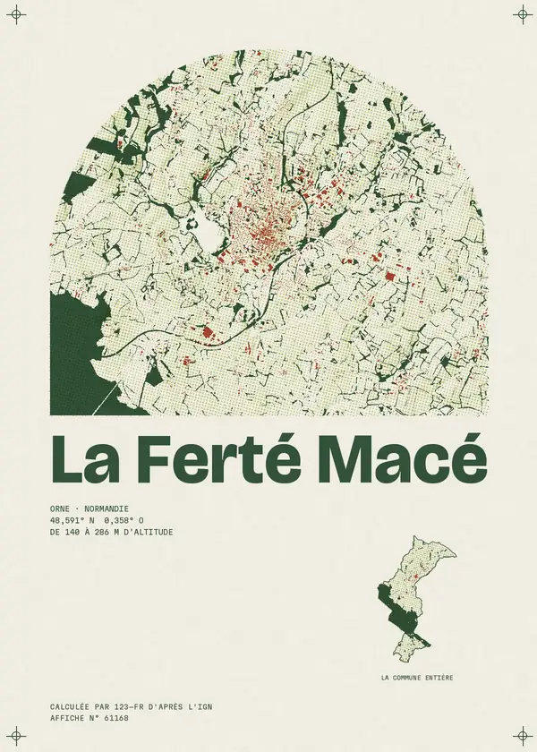 Affiche de La Ferté Macé, calculée par 123-fr d'après l'IGN