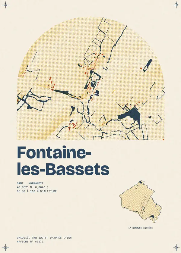 Affiche de Fontaine-les-Bassets, calculée par 123-fr d'après l'IGN
