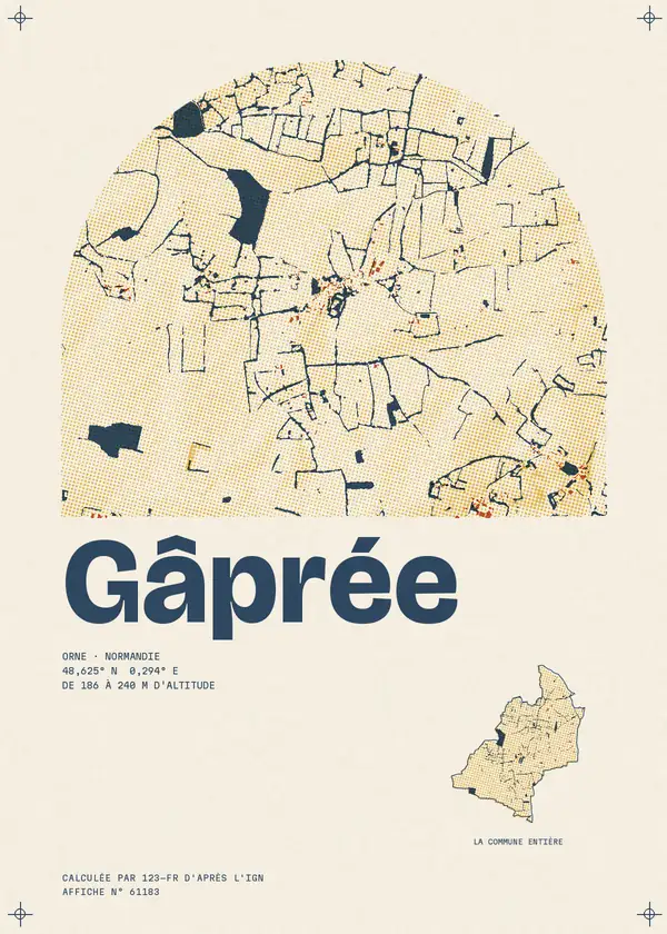 Affiche de Gâprée, calculée par 123-fr d'après l'IGN