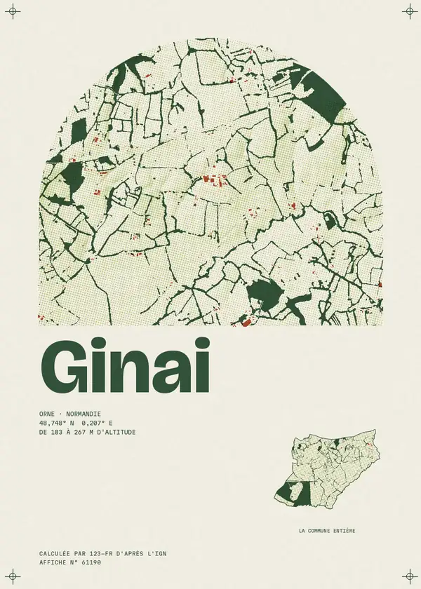Affiche de Ginai, calculée par 123-fr d'après l'IGN