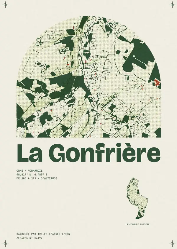 Affiche de La Gonfrière, calculée par 123-fr d'après l'IGN