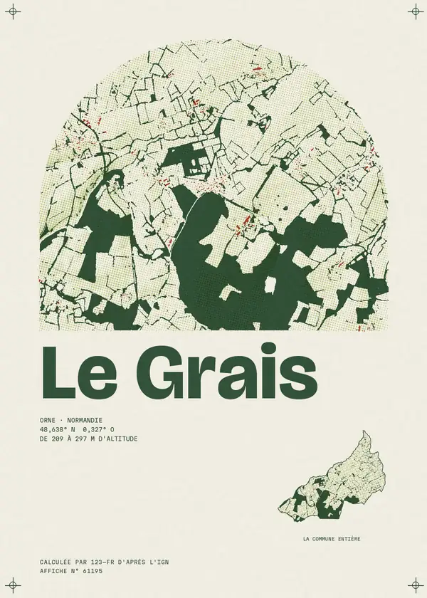 Affiche de Le Grais, calculée par 123-fr d'après l'IGN