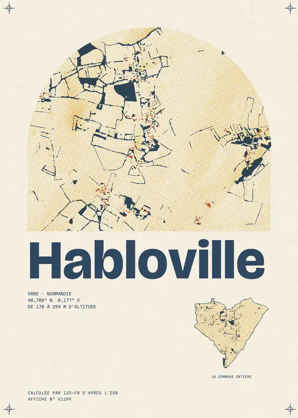 Affiche de Habloville, calculée par 123-fr d'après l'IGN