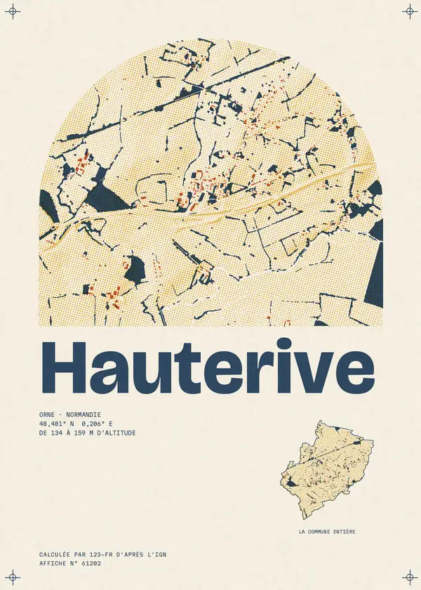 Affiche de Hauterive, calculée par 123-fr d'après l'IGN