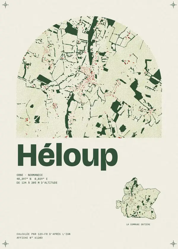 Affiche de Héloup, calculée par 123-fr d'après l'IGN