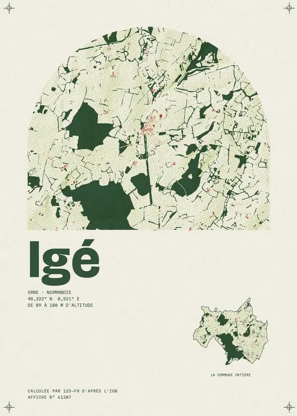 Affiche de Igé, calculée par 123-fr d'après l'IGN