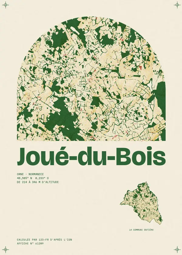 Affiche de Joué-du-Bois, calculée par 123-fr d'après l'IGN