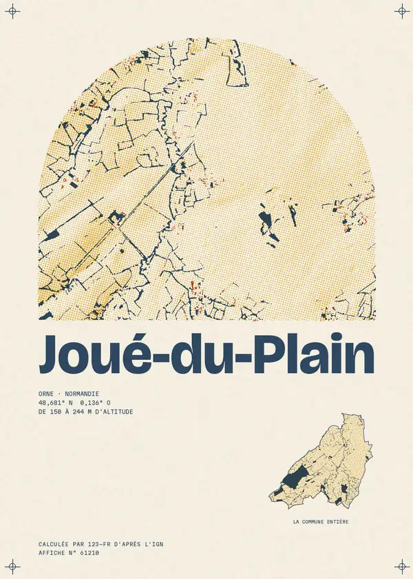 Affiche de Joué-du-Plain, calculée par 123-fr d'après l'IGN