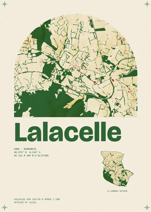 Affiche de Lalacelle, calculée par 123-fr d'après l'IGN