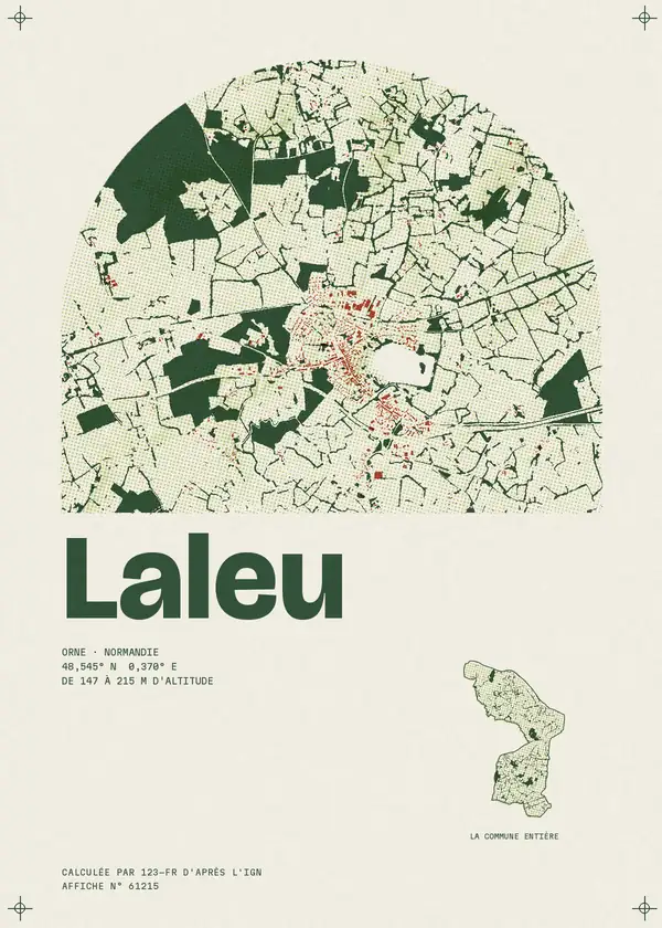 Affiche de Laleu, calculée par 123-fr d'après l'IGN