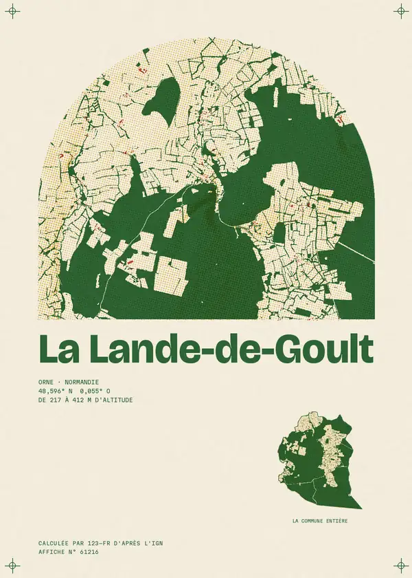 Affiche de La Lande-de-Goult, calculée par 123-fr d'après l'IGN