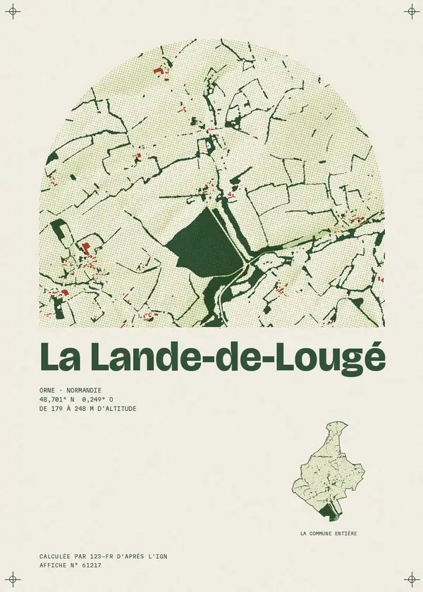 Affiche de La Lande-de-Lougé, calculée par 123-fr d'après l'IGN