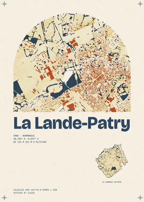 Affiche de La Lande-Patry, calculée par 123-fr d'après l'IGN