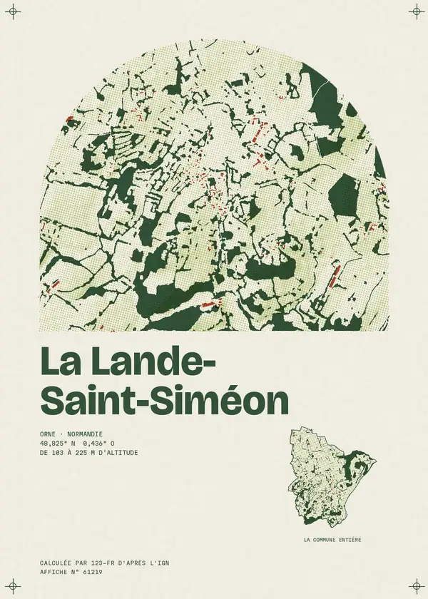 Affiche de La Lande-Saint-Siméon, calculée par 123-fr d'après l'IGN