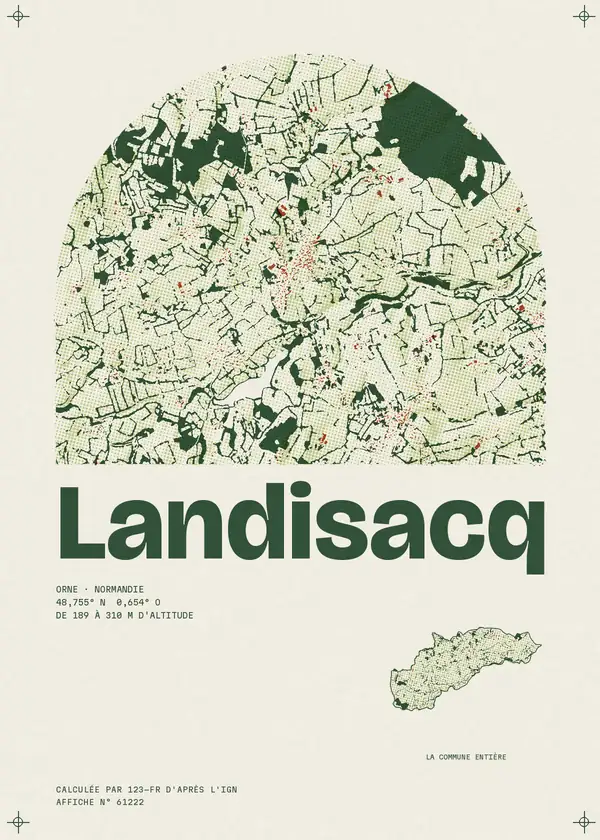 Affiche de Landisacq, calculée par 123-fr d'après l'IGN