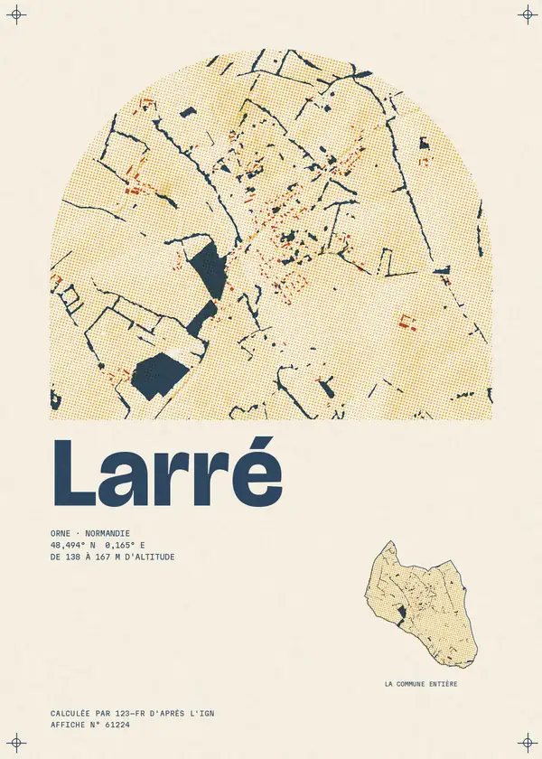 Affiche de Larré, calculée par 123-fr d'après l'IGN