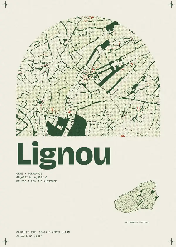 Affiche de Lignou, calculée par 123-fr d'après l'IGN