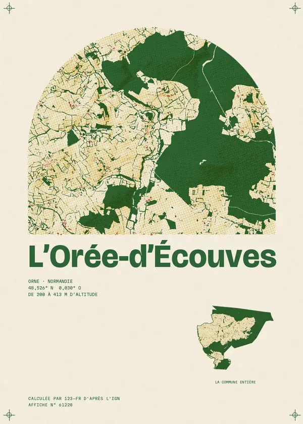 Affiche de L'Orée-d'Écouves, calculée par 123-fr d'après l'IGN