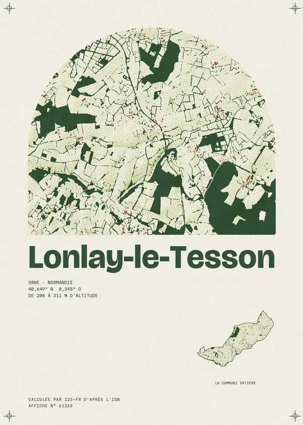 Affiche de Lonlay-le-Tesson, calculée par 123-fr d'après l'IGN