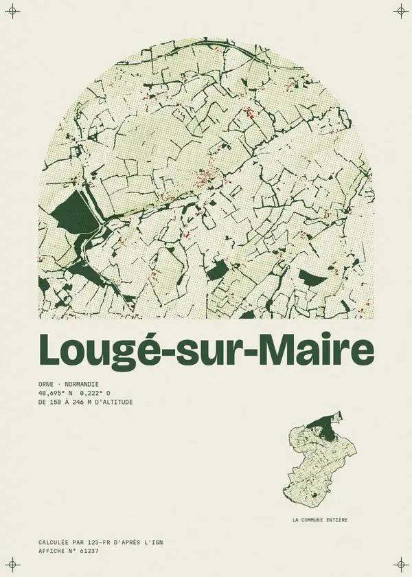 Affiche de Lougé-sur-Maire, calculée par 123-fr d'après l'IGN