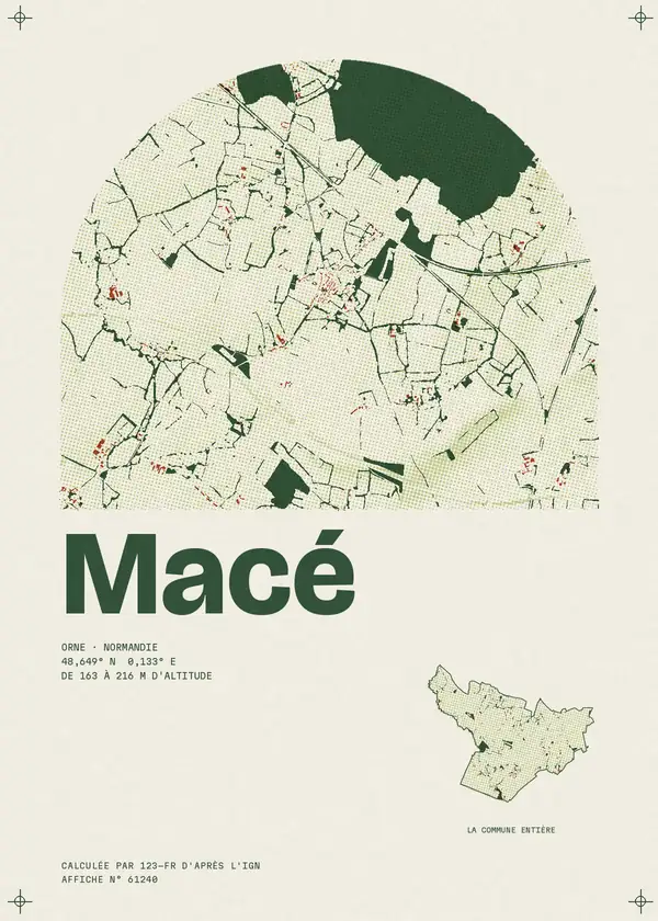 Affiche de Macé, calculée par 123-fr d'après l'IGN