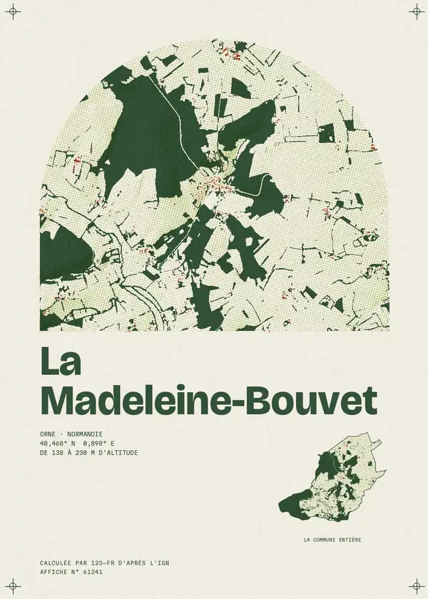 Affiche de La Madeleine-Bouvet, calculée par 123-fr d'après l'IGN