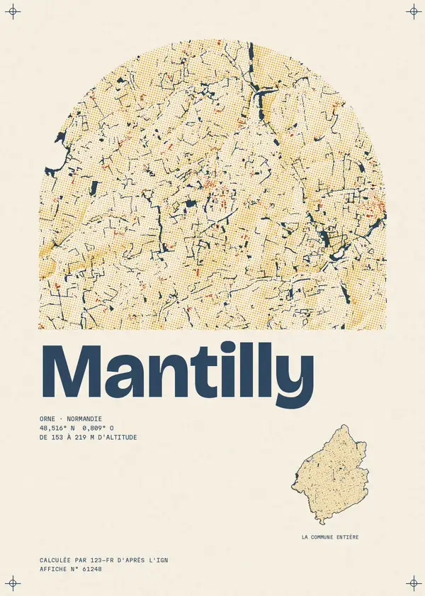 Affiche de Mantilly, calculée par 123-fr d'après l'IGN