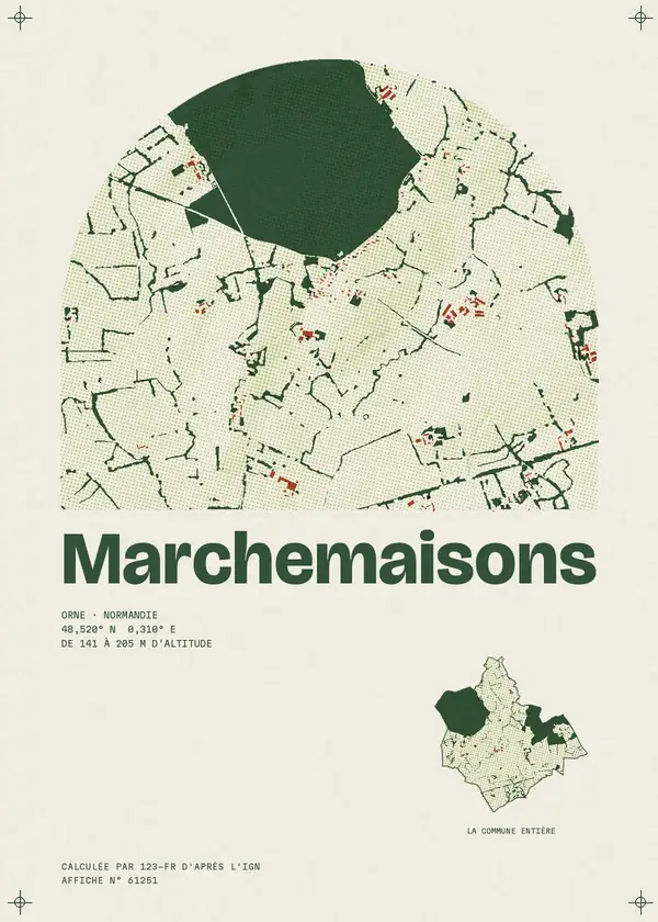 Affiche de Marchemaisons, calculée par 123-fr d'après l'IGN