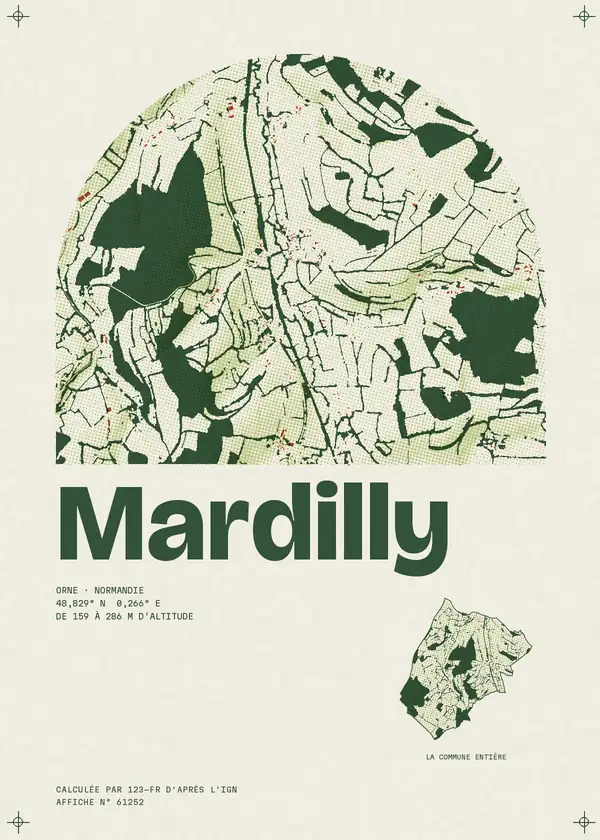 Affiche de Mardilly, calculée par 123-fr d'après l'IGN