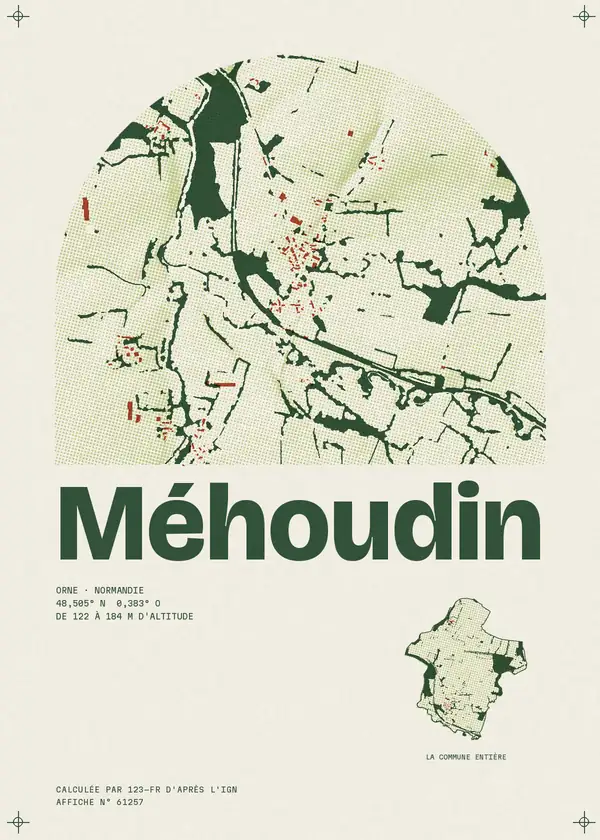 Affiche de Méhoudin, calculée par 123-fr d'après l'IGN