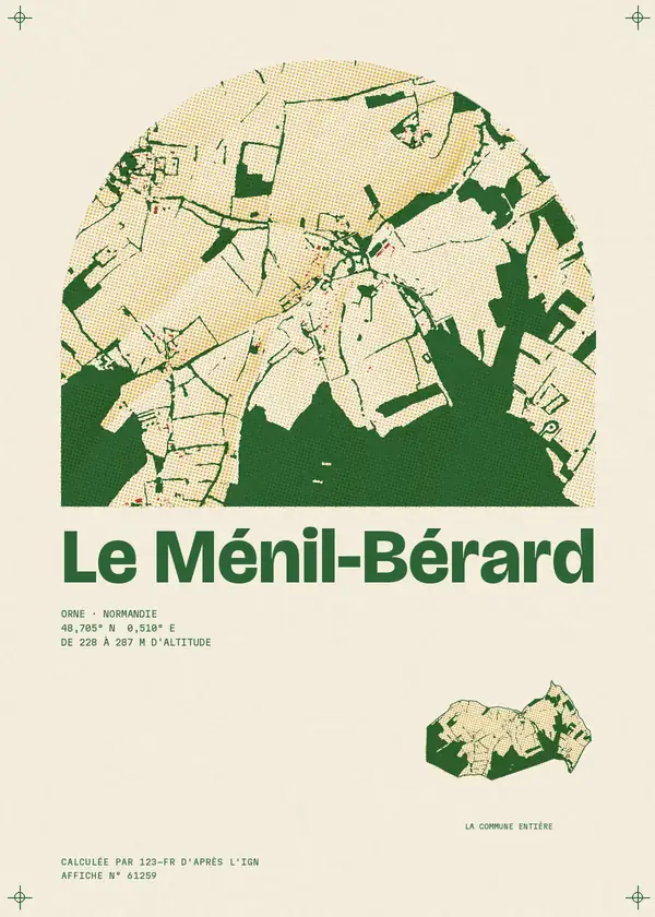 Affiche de Le Ménil-Bérard, calculée par 123-fr d'après l'IGN