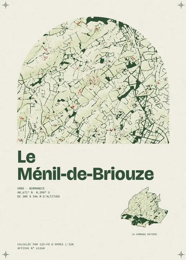 Affiche de Le Ménil-de-Briouze, calculée par 123-fr d'après l'IGN