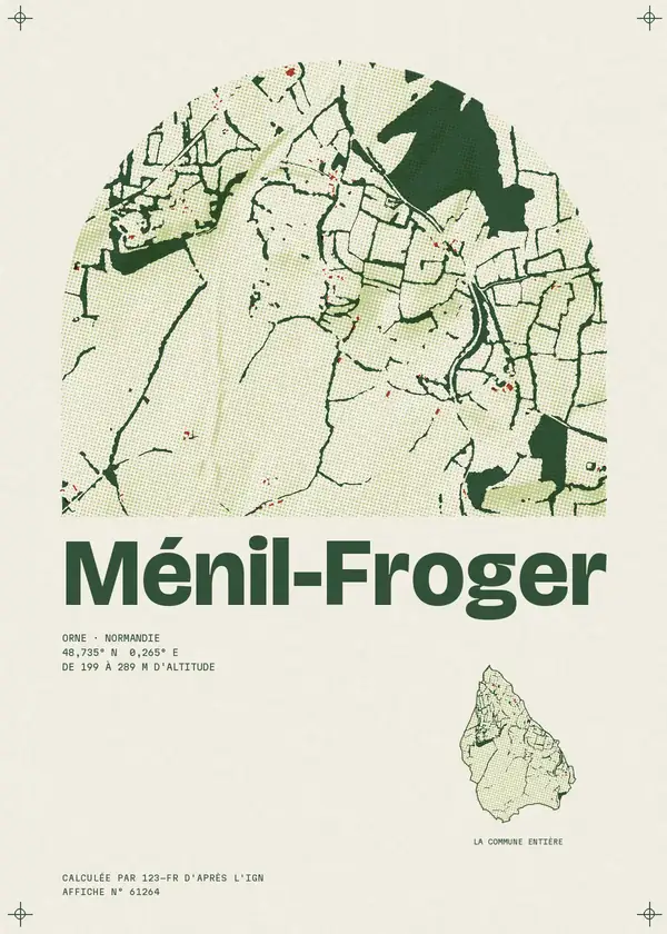 Affiche de Ménil-Froger, calculée par 123-fr d'après l'IGN