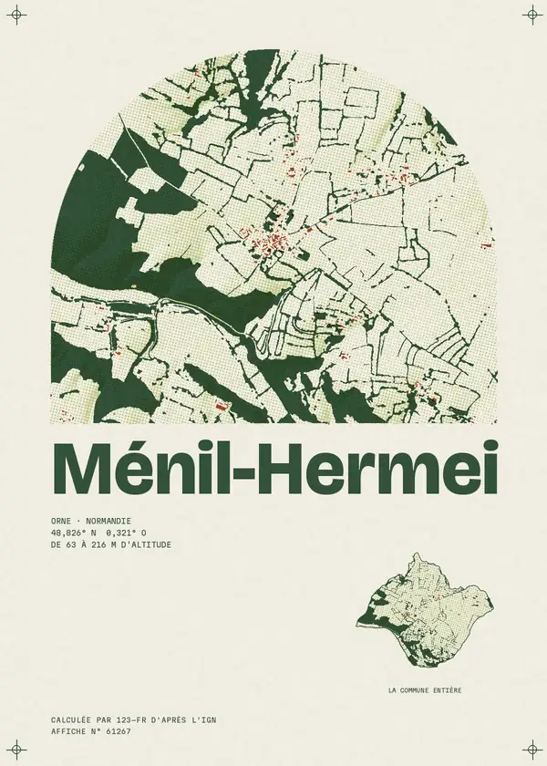 Affiche de Ménil-Hermei, calculée par 123-fr d'après l'IGN