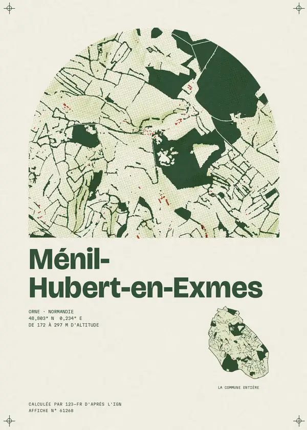 Affiche de Ménil-Hubert-en-Exmes, calculée par 123-fr d'après l'IGN
