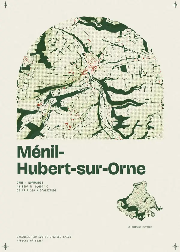 Affiche de Ménil-Hubert-sur-Orne, calculée par 123-fr d'après l'IGN