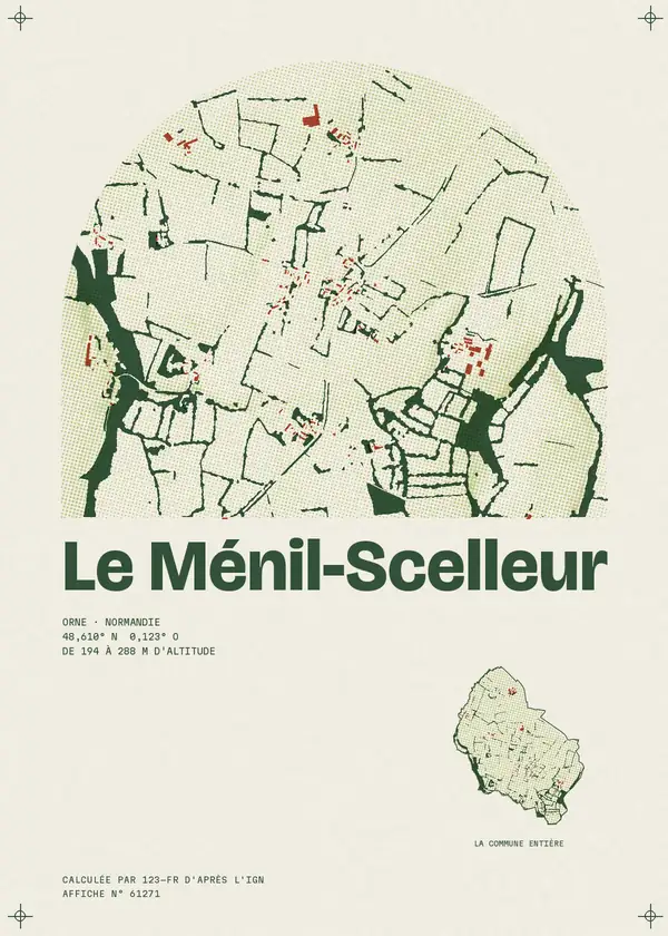 Affiche de Le Ménil-Scelleur, calculée par 123-fr d'après l'IGN