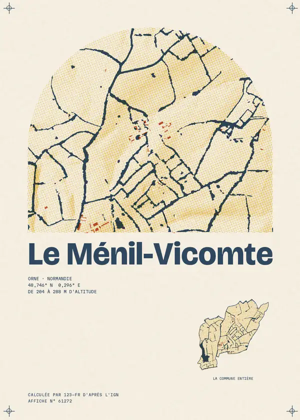 Affiche de Le Ménil-Vicomte, calculée par 123-fr d'après l'IGN