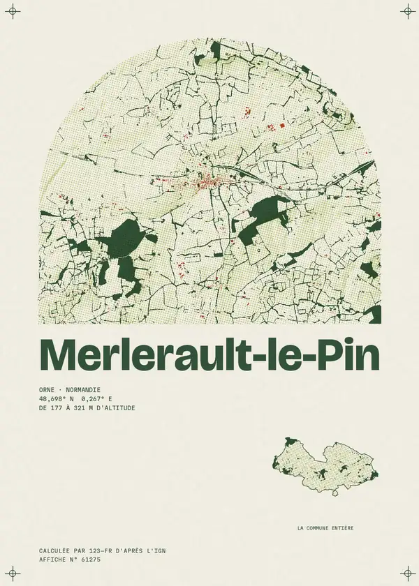 Affiche de Merlerault-le-Pin, calculée par 123-fr d'après l'IGN