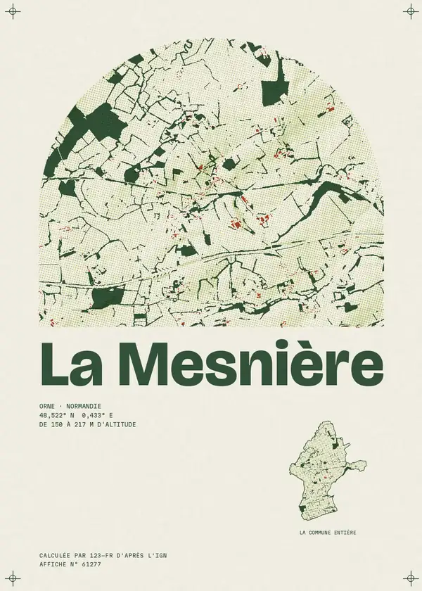 Affiche de La Mesnière, calculée par 123-fr d'après l'IGN