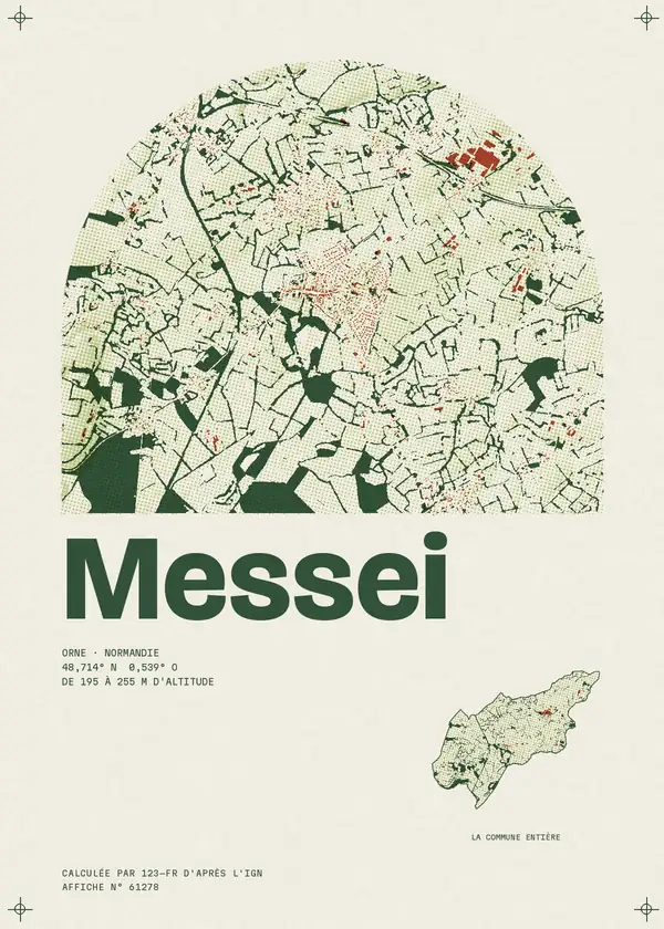 Affiche de Messei, calculée par 123-fr d'après l'IGN