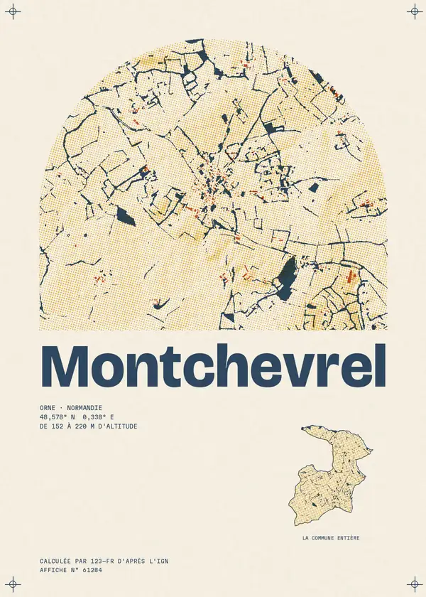Affiche de Montchevrel, calculée par 123-fr d'après l'IGN