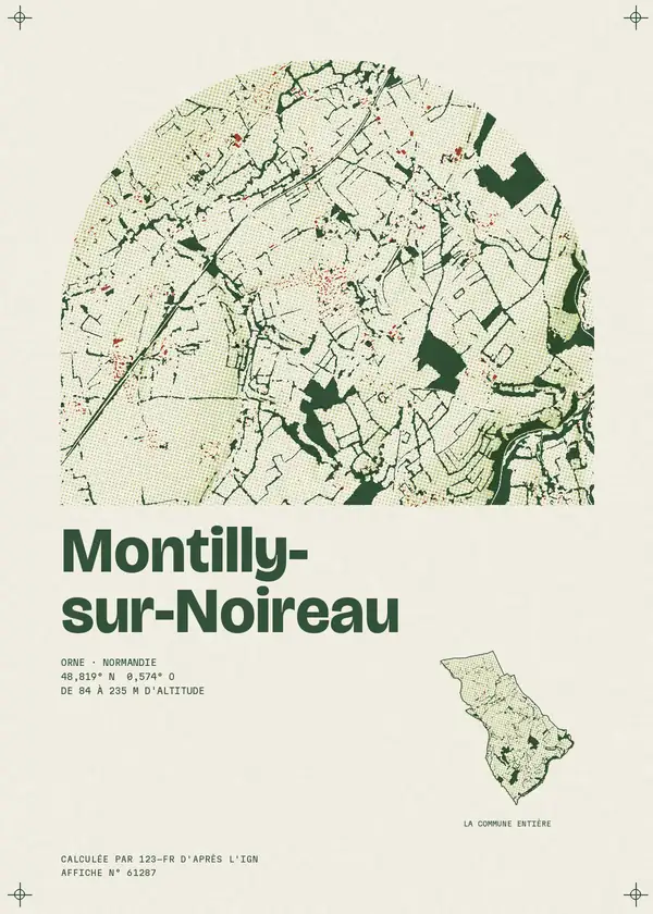 Affiche de Montilly-sur-Noireau, calculée par 123-fr d'après l'IGN