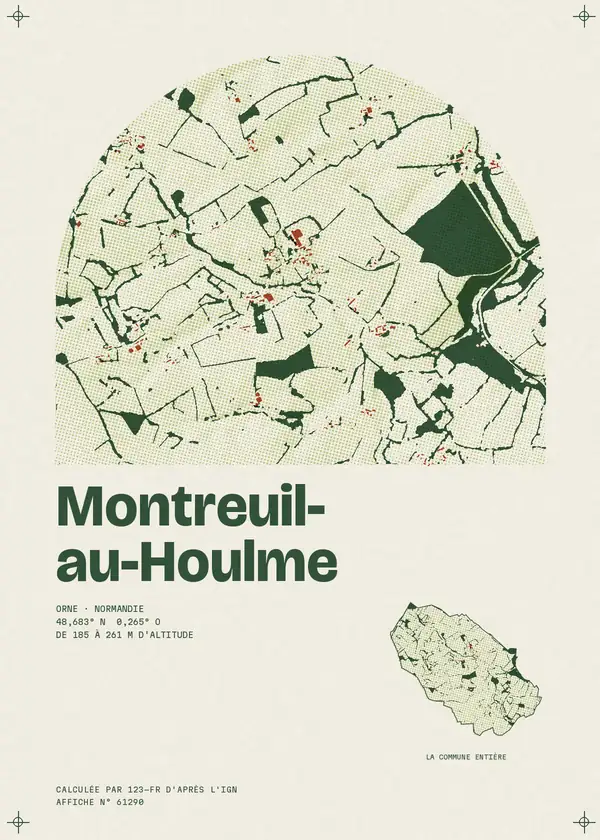 Affiche de Montreuil-au-Houlme, calculée par 123-fr d'après l'IGN