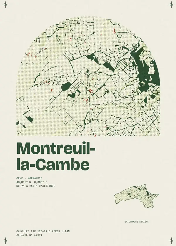 Affiche de Montreuil-la-Cambe, calculée par 123-fr d'après l'IGN