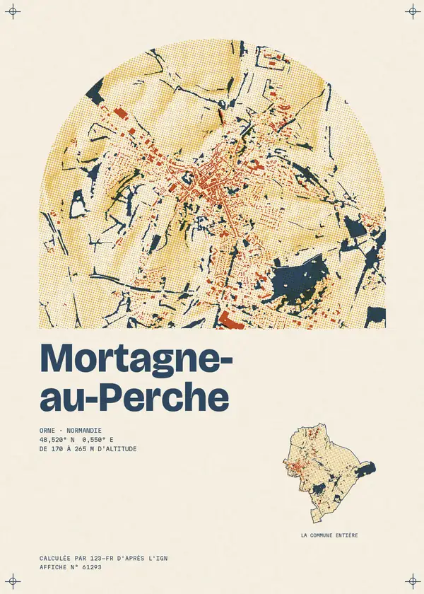 Affiche de Mortagne-au-Perche, calculée par 123-fr d'après l'IGN