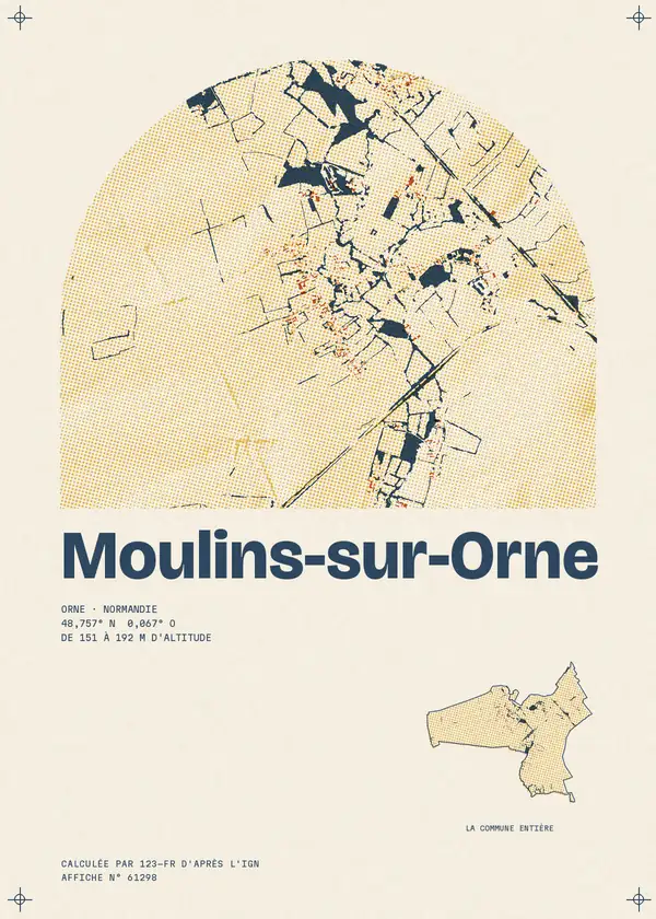 Affiche de Moulins-sur-Orne, calculée par 123-fr d'après l'IGN