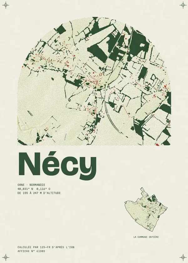 Affiche de Nécy, calculée par 123-fr d'après l'IGN