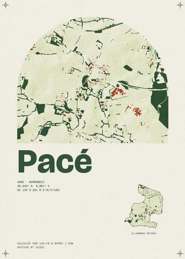 Affiche de Pacé, calculée par 123-fr d'après l'IGN