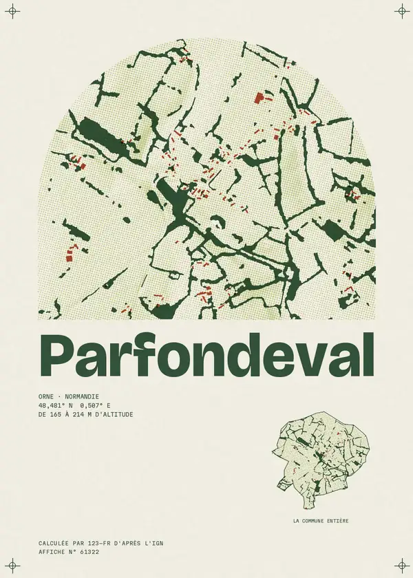 Affiche de Parfondeval, calculée par 123-fr d'après l'IGN